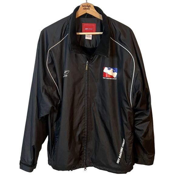Reebok Indy Racing League Light Windbreaker Jacket in Black Size Large - Picture 1 of 9